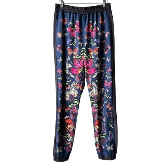 Terez Blue Pink Red kaleidoscope butterfly jogger RipStop Track Pants Sz L - Picture 6 of 15